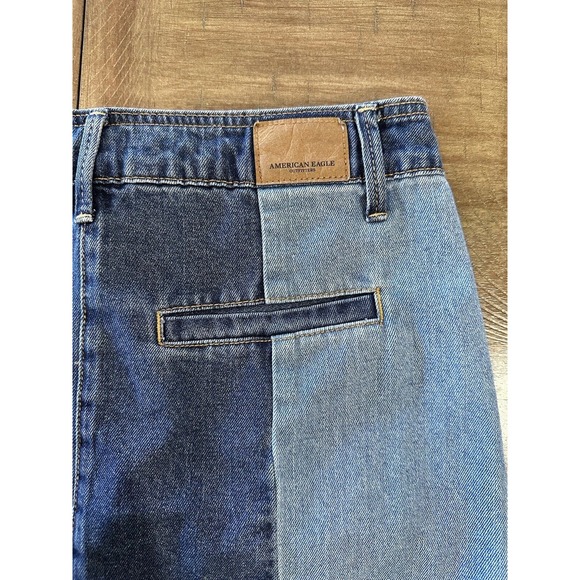 NWT AEO American Eagle Hi-Rise Festival Mini Denim Patchwork Jean Skirt Size 4 - Picture 6 of 12